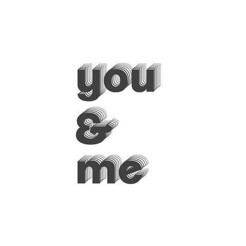 U + Me II Black Modern Wood Framed Art Print with Double Matting by Popp, Grace