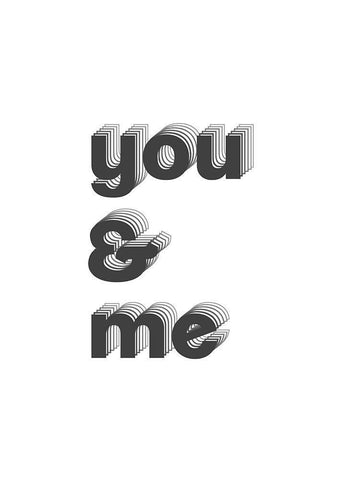 U + Me II Black Ornate Wood Framed Art Print with Double Matting by Popp, Grace