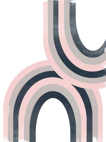 Arc Moderne I White Modern Wood Framed Art Print with Double Matting by Vess, June Erica