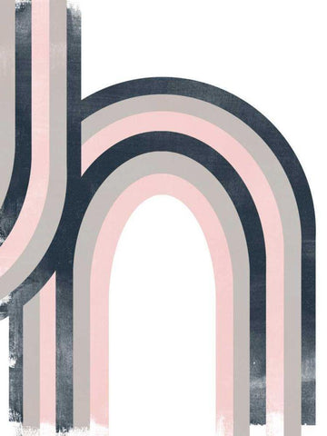 Arc Moderne II White Modern Wood Framed Art Print with Double Matting by Vess, June Erica