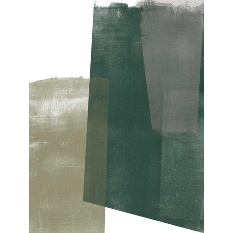 Verdant Geometry I Black Modern Wood Framed Art Print with Double Matting by Vess, June Erica