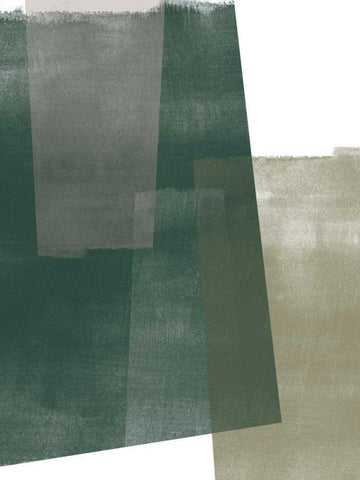 Verdant Geometry II White Modern Wood Framed Art Print with Double Matting by Vess, June Erica