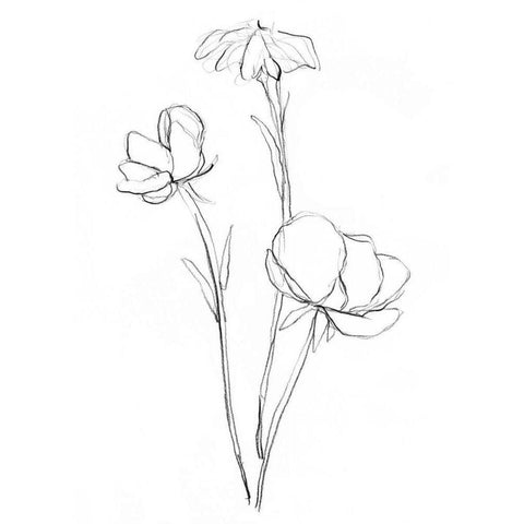 Stem Contour II Gold Ornate Wood Framed Art Print with Double Matting by Goldberger, Jennifer