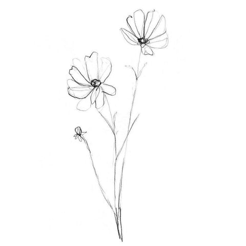 Stem Contour IV Gold Ornate Wood Framed Art Print with Double Matting by Goldberger, Jennifer