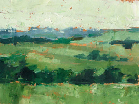 Tree Line Vista II White Modern Wood Framed Art Print with Double Matting by Harper, Ethan