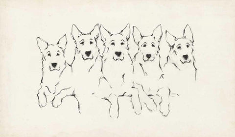 Snuggle Squad II Black Ornate Wood Framed Art Print with Double Matting by Harper, Ethan