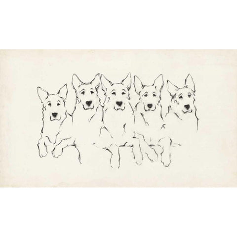 Snuggle Squad II Black Modern Wood Framed Art Print by Harper, Ethan