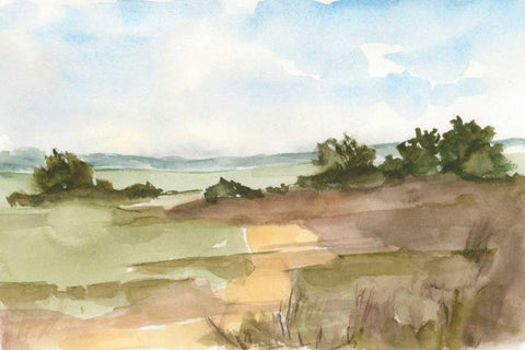 Fall Fields II Black Ornate Wood Framed Art Print with Double Matting by Harper, Ethan