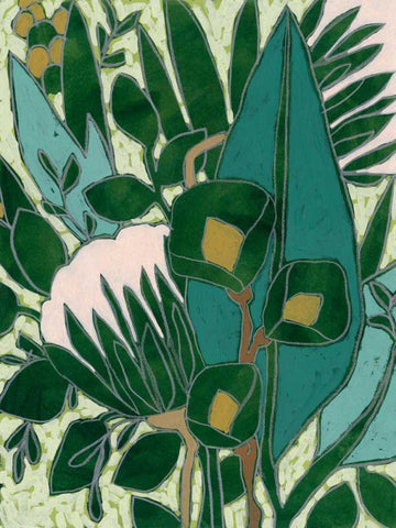 Bottle Glass Garden I White Modern Wood Framed Art Print with Double Matting by Vess, June Erica