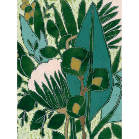 Bottle Glass Garden I Black Modern Wood Framed Art Print by Vess, June Erica