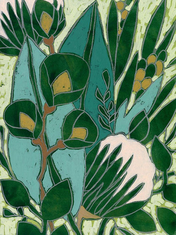 Bottle Glass Garden II Black Ornate Wood Framed Art Print with Double Matting by Vess, June Erica