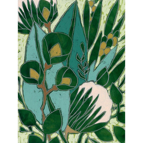 Bottle Glass Garden II Black Modern Wood Framed Art Print by Vess, June Erica