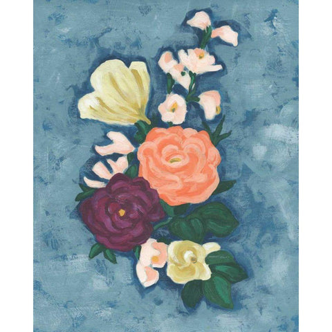Floral Portrait I Black Modern Wood Framed Art Print with Double Matting by Vess, June Erica