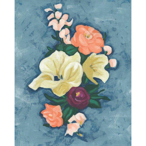 Floral Portrait II Gold Ornate Wood Framed Art Print with Double Matting by Vess, June Erica