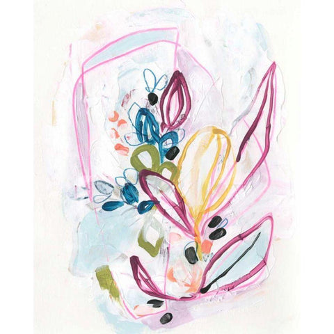 Garden Allusion I Black Modern Wood Framed Art Print with Double Matting by Vess, June Erica