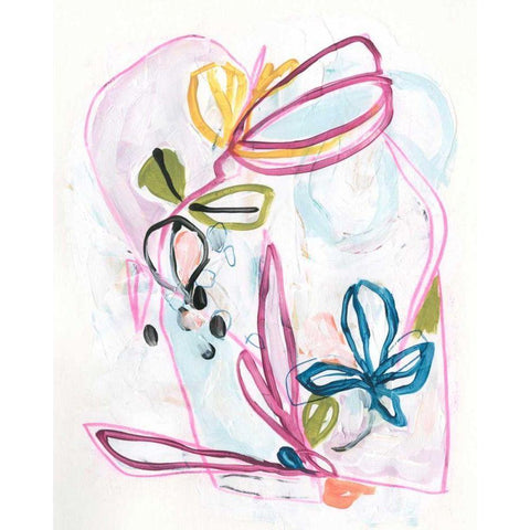 Garden Allusion II White Modern Wood Framed Art Print by Vess, June Erica