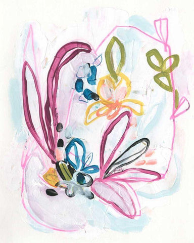 Garden Allusion IV White Modern Wood Framed Art Print with Double Matting by Vess, June Erica