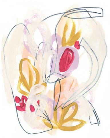 Balance Bloom I White Modern Wood Framed Art Print with Double Matting by Vess, June Erica