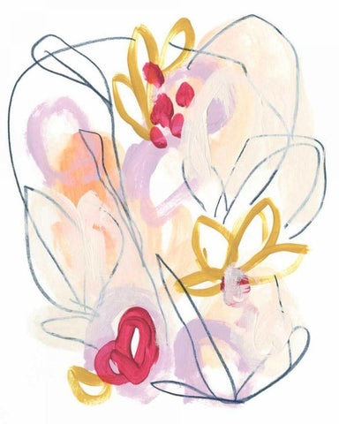 Balance Bloom II White Modern Wood Framed Art Print with Double Matting by Vess, June Erica