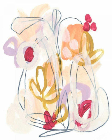 Balance Bloom III White Modern Wood Framed Art Print with Double Matting by Vess, June Erica