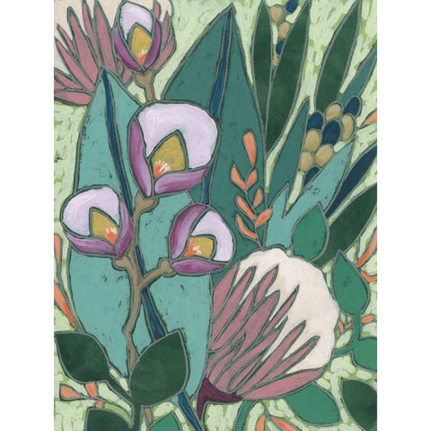 Tropical Reverie I Black Modern Wood Framed Art Print by Vess, June Erica