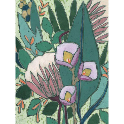 Tropical Reverie II White Modern Wood Framed Art Print by Vess, June Erica
