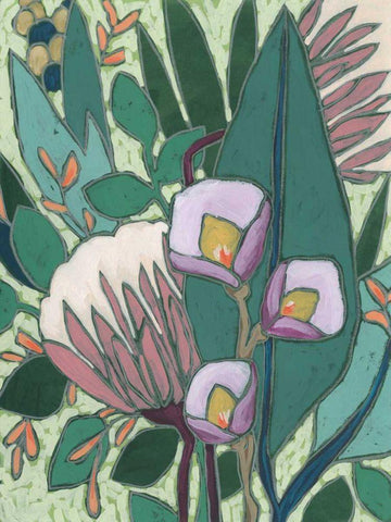 Tropical Reverie II Black Ornate Wood Framed Art Print with Double Matting by Vess, June Erica
