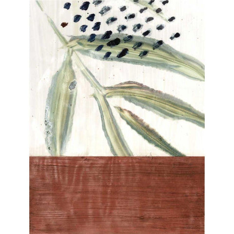 Ceramic Leaves I Gold Ornate Wood Framed Art Print with Double Matting by Stramel, Renee W.