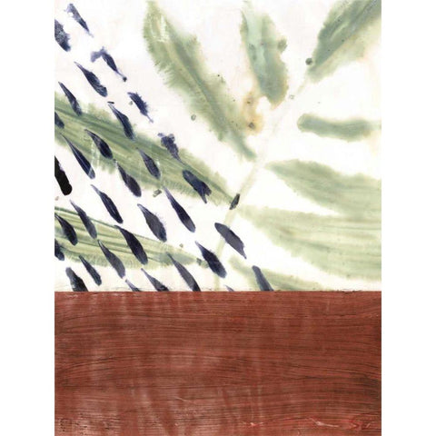 Ceramic Leaves II Black Modern Wood Framed Art Print by Stramel, Renee W.
