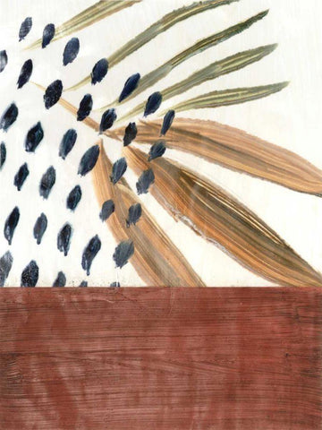 Ceramic Leaves III Black Ornate Wood Framed Art Print with Double Matting by Stramel, Renee W.