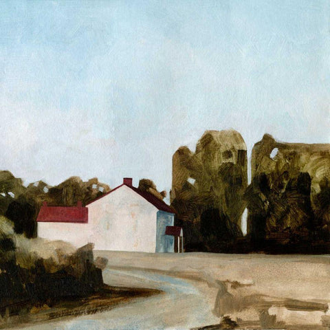Quiet Farmhouse II Black Modern Wood Framed Art Print with Double Matting by Caroline, Emma