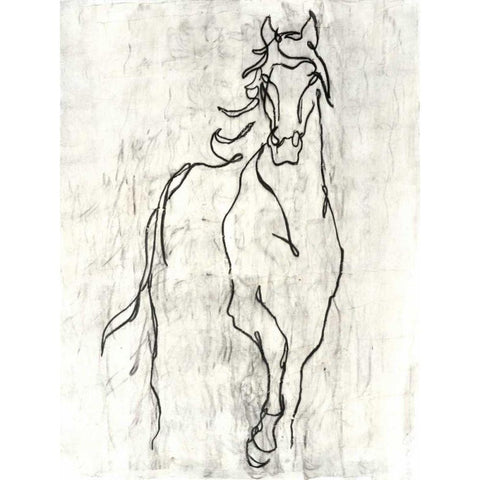 Embellished Horse Contour White Modern Wood Framed Art Print by Harper, Ethan