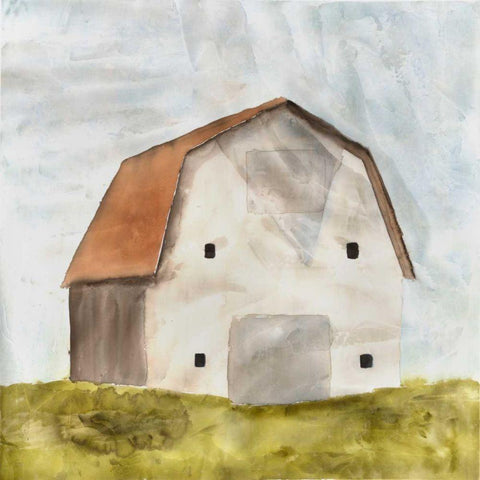 Embellished Serene Barn Black Modern Wood Framed Art Print by Caroline, Emma