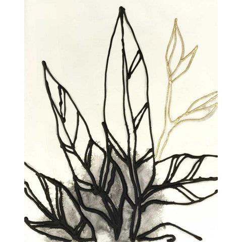 Embellished Tropical Contour II White Modern Wood Framed Art Print by Vess, June Erica