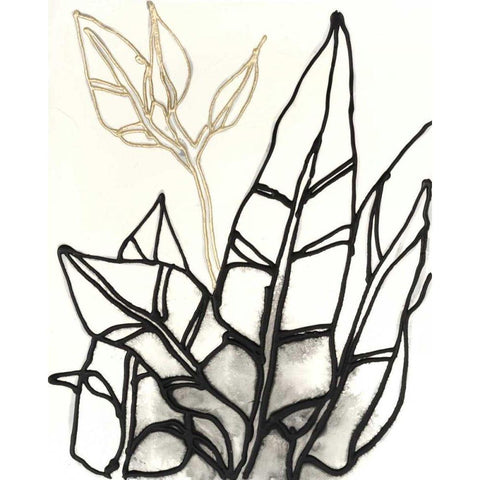 Embellished Tropical Contour III Black Modern Wood Framed Art Print by Vess, June Erica