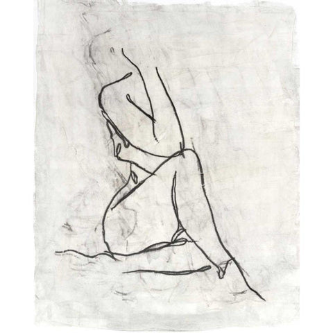 Embellished Nude Contour Sketch I Black Modern Wood Framed Art Print with Double Matting by Harper, Ethan