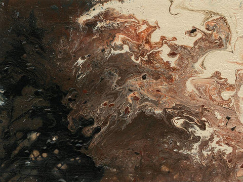 Dark Flow I Black Ornate Wood Framed Art Print with Double Matting by Moore, Regina