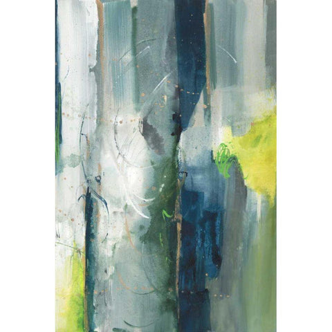 Treetops II Black Modern Wood Framed Art Print with Double Matting by Combs, Joyce