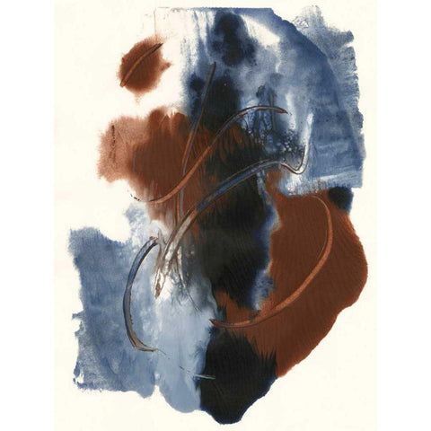 Denim and Rust II Black Modern Wood Framed Art Print by Combs, Joyce
