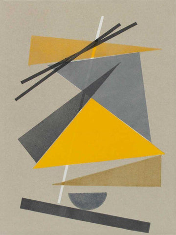 Homage to Bauhaus I White Modern Wood Framed Art Print with Double Matting by Delamater, Rob