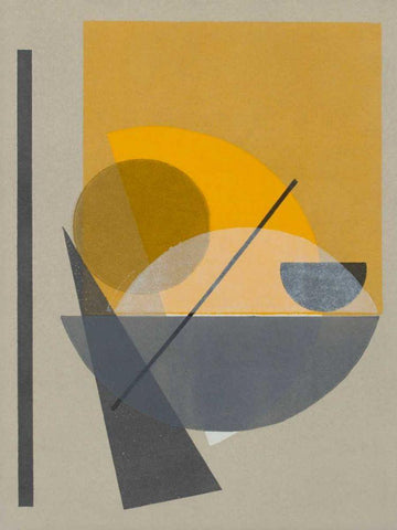 Homage to Bauhaus II White Modern Wood Framed Art Print with Double Matting by Delamater, Rob