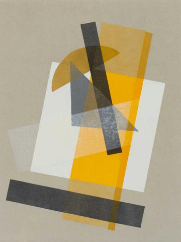 Homage to Bauhaus III White Modern Wood Framed Art Print with Double Matting by Delamater, Rob