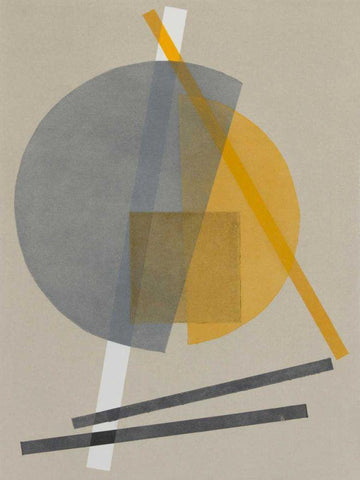 Homage to Bauhaus V White Modern Wood Framed Art Print with Double Matting by Delamater, Rob