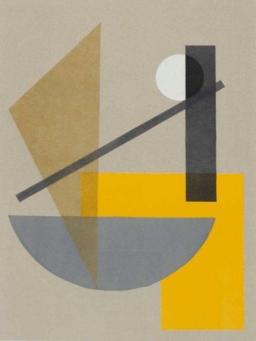 Homage to Bauhaus VII White Modern Wood Framed Art Print with Double Matting by Delamater, Rob