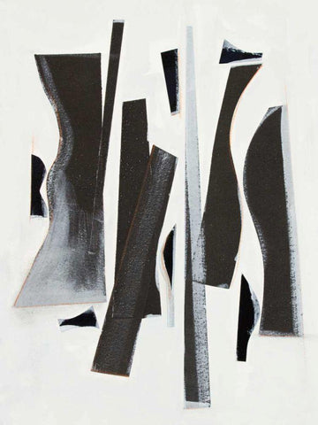 Rhythm Cadence I White Modern Wood Framed Art Print with Double Matting by Delamater, Rob