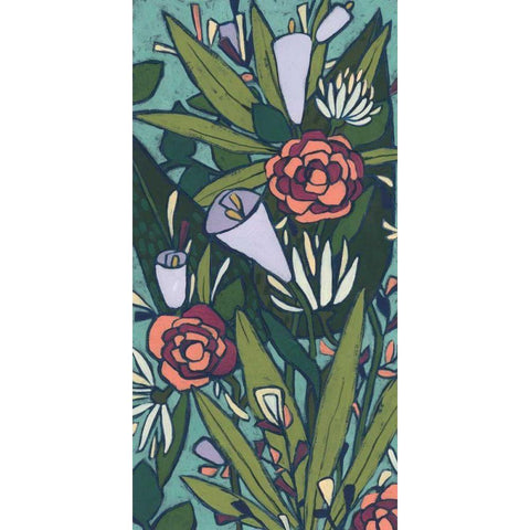 Lush Tropic Panel II Black Modern Wood Framed Art Print by Vess, June Erica