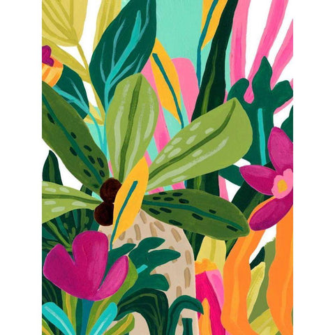 Island Thicket III Black Modern Wood Framed Art Print by Vess, June Erica