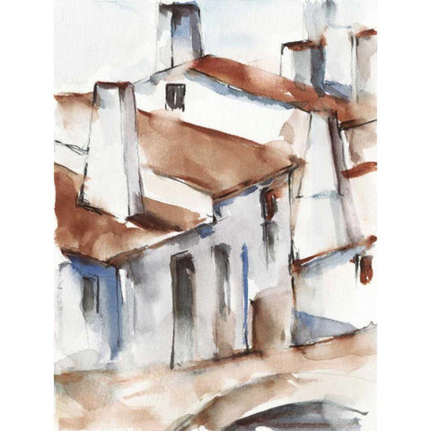 White Cottages I White Modern Wood Framed Art Print by Harper, Ethan