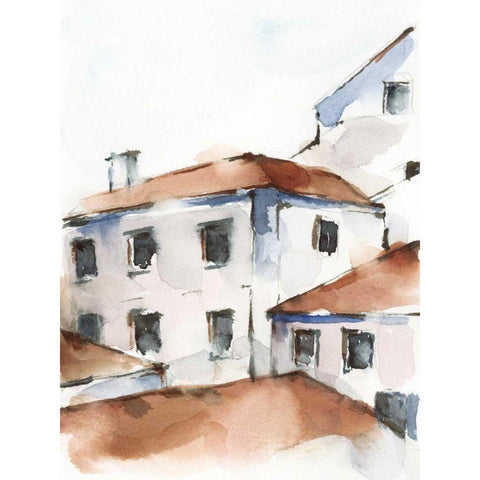 White Cottages III Black Modern Wood Framed Art Print by Harper, Ethan