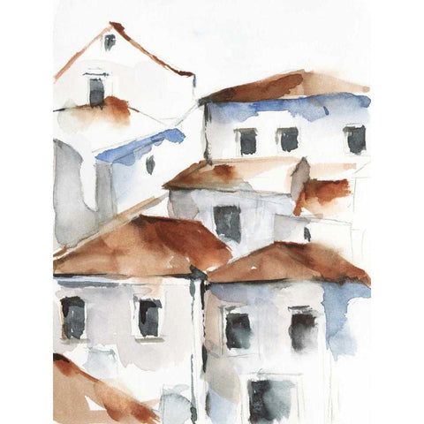 White Cottages IV Black Modern Wood Framed Art Print by Harper, Ethan